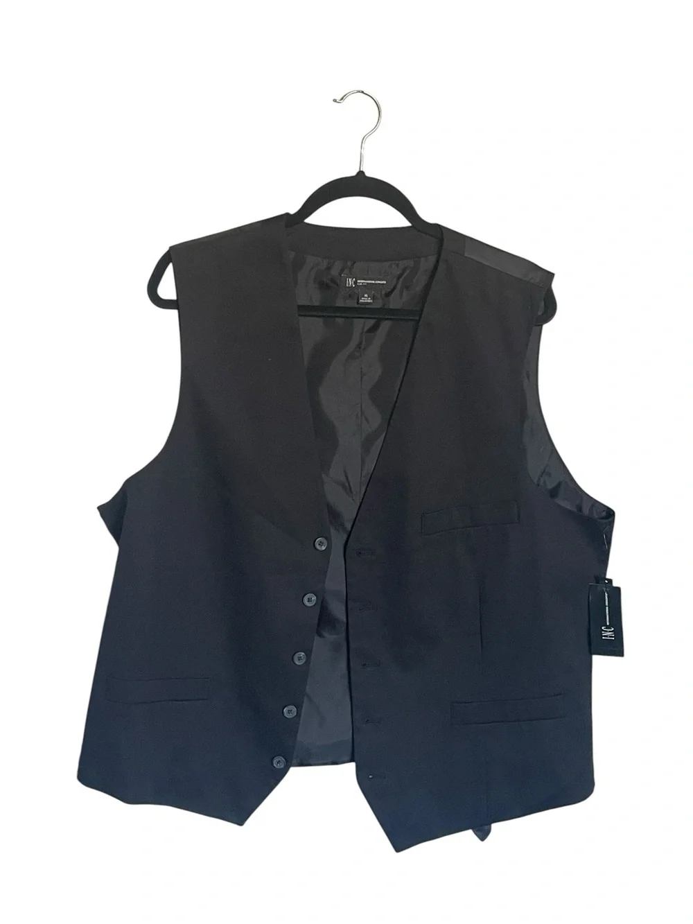 INC International Concepts Men's Black Slim Dress Vest